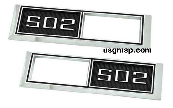 68 Chev Side Marker Light Bezels: "502" - GM Various PR